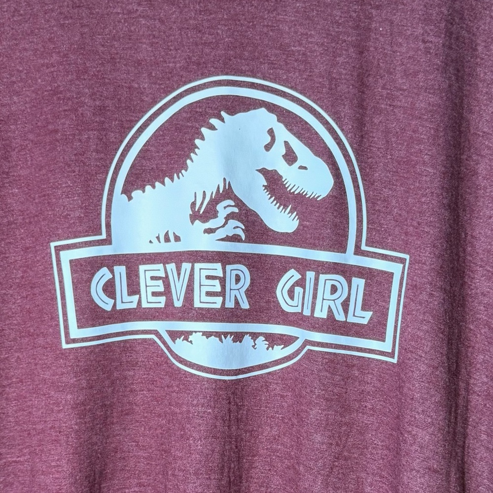 Jurassic Park Clever Girl graphic Tee - heather maroon BN - Picture 5 of 6